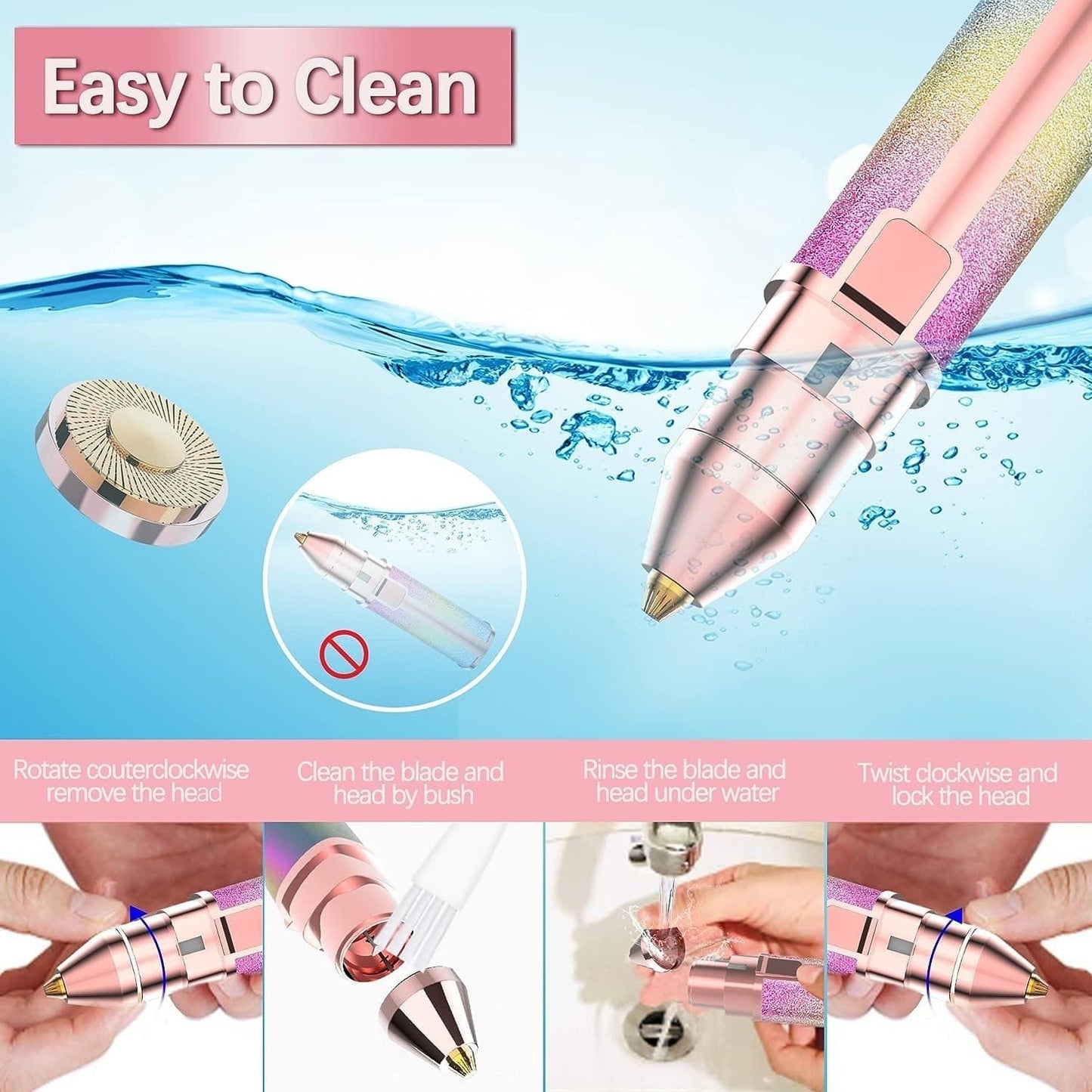 Portable Precision Electric Eyebrow Trimmer with Built-in LED Light – Compact & Travel-Friendly Grooming Tool