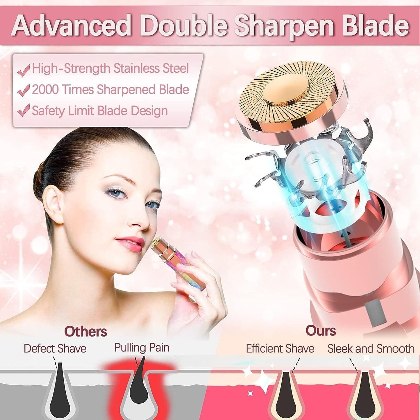 Portable Precision Electric Eyebrow Trimmer with Built-in LED Light – Compact & Travel-Friendly Grooming Tool