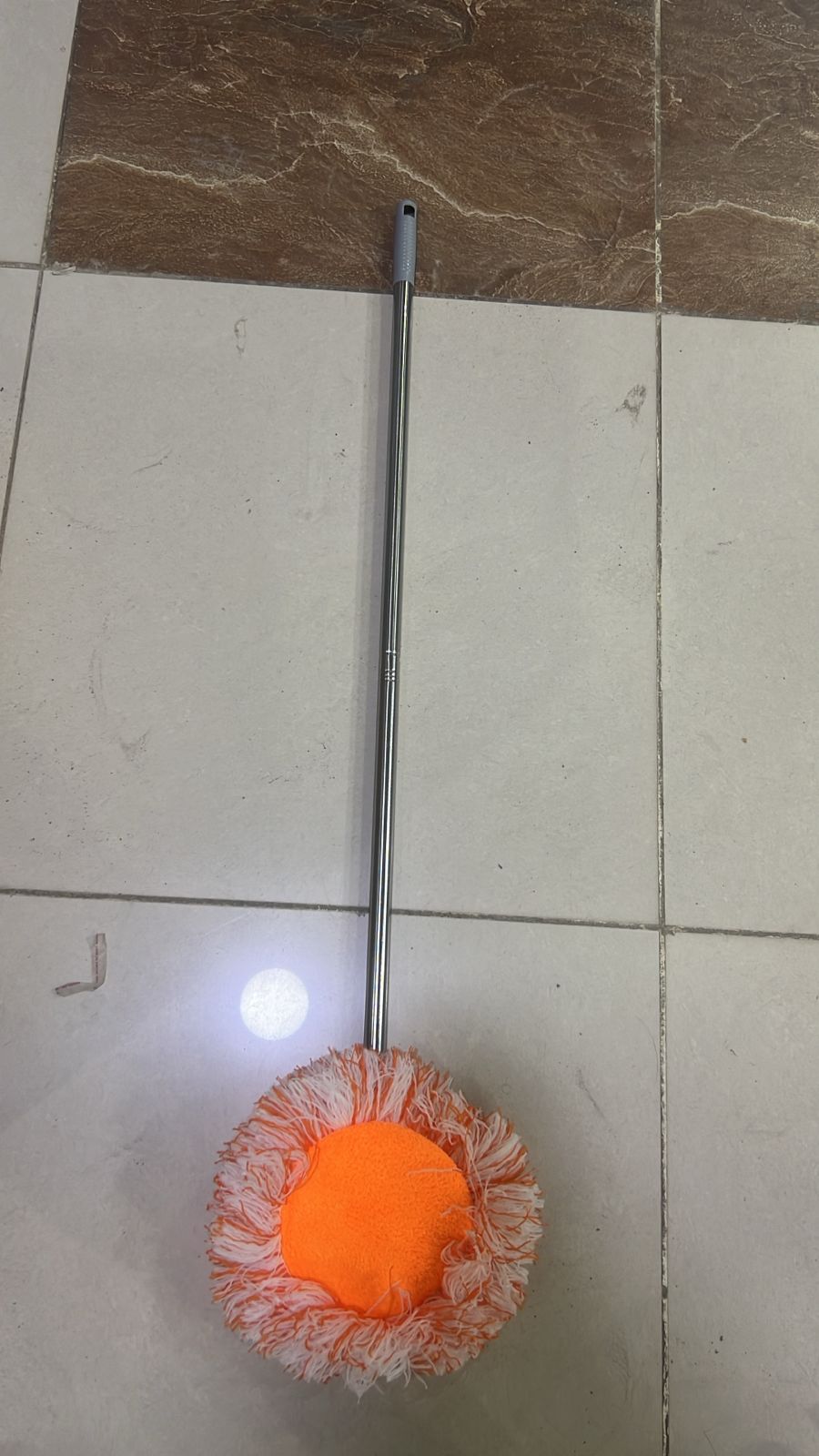 360° Rotating Microfiber Mop | Round Shape | Extendable Adjustable Stick | Floor Cleaning Accessories for Home - Length 36 Inch