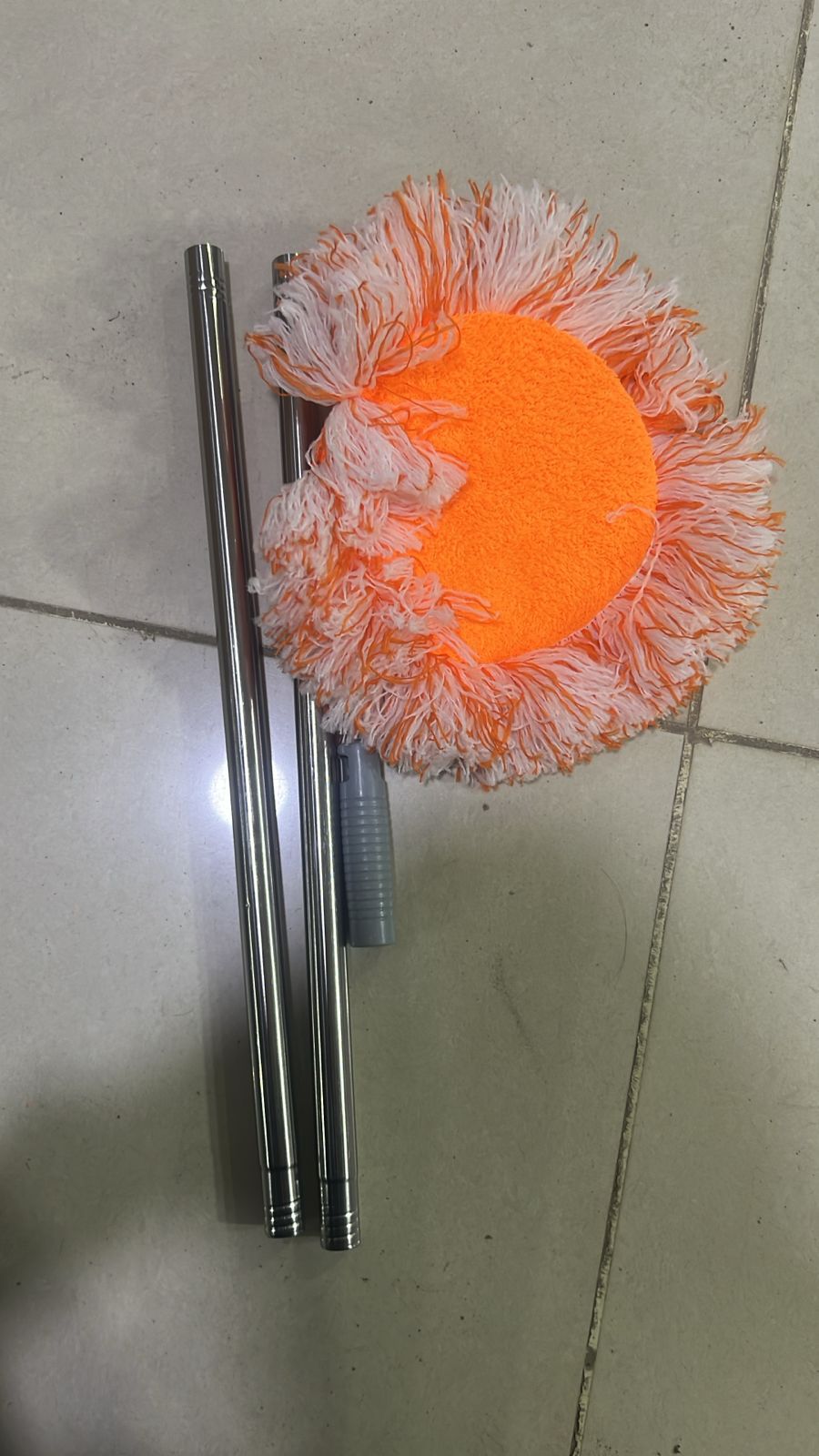 360° Rotating Microfiber Mop | Round Shape | Extendable Adjustable Stick | Floor Cleaning Accessories for Home - Length 36 Inch